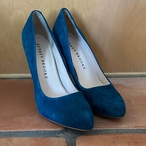 Audrey Brooke Blue Suede Heels